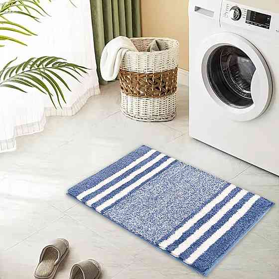 Коврик для ванной и душа коврик для ног в ванную комнату,микрофибра,атискользящий 50х80 см,в полоску Кам'янець-Подільський