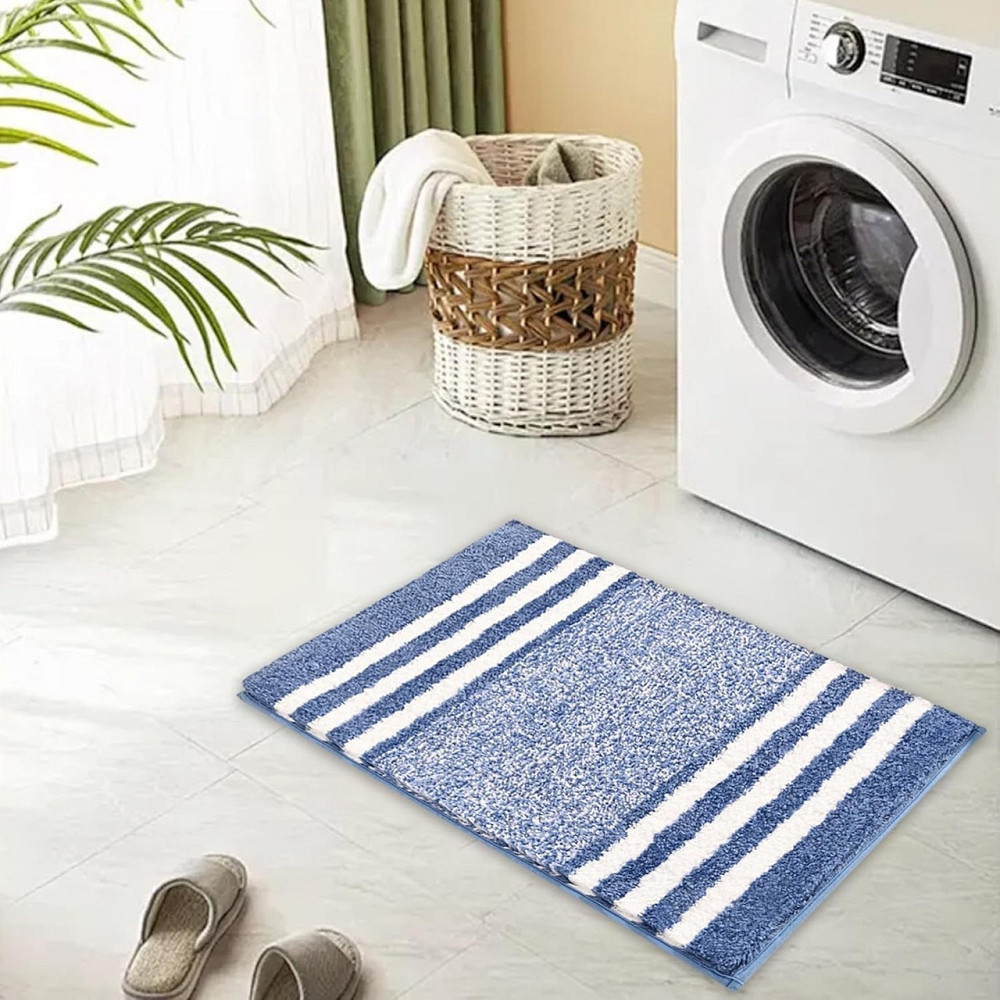 Коврик для ванной и душа коврик для ног в ванную комнату,микрофибра,атискользящий 50х80 см,в полоску Каменец-Подольский - изображение 4