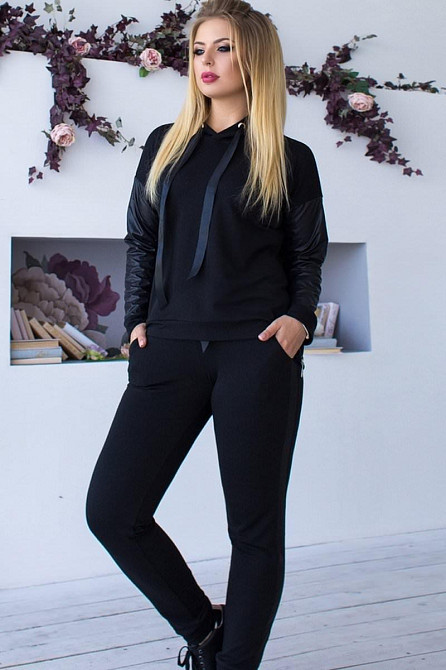 Жіночий трикотажний спортивний костюм “Mystery" оптом | Батал | Розпродаж моделі Київ - фото 2