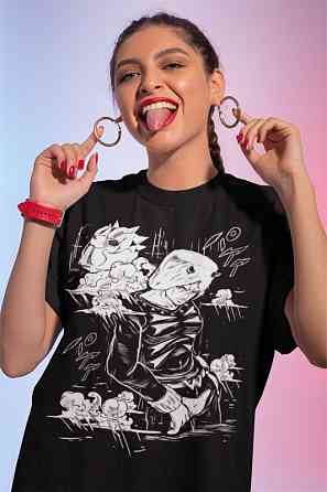 Футболка аниме Джоджо С Бизарре Адвентуре оверсайз (S/M/L) Черний AnimeJ0101 Днепр