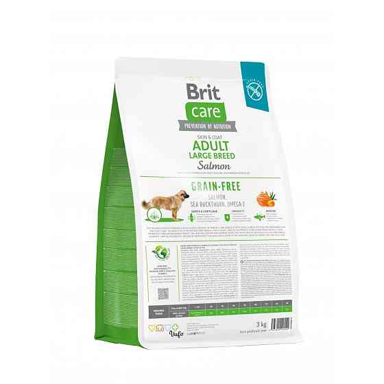 Сухой корм Brit Care Dog Grain-free Adult Large Breed для собак больших пород, беззерновой с лососем, 3 кг Винница