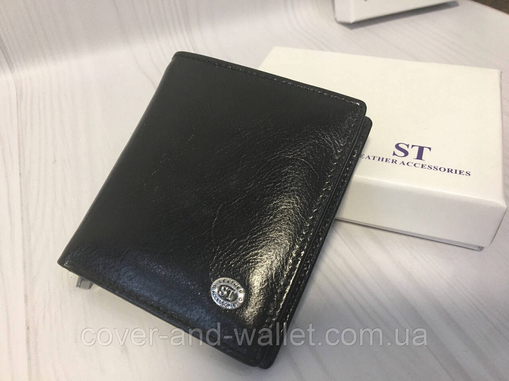 Маленький кожаный мужской кошелек вертикального типа ST B MS-33 Киев - изображение 8