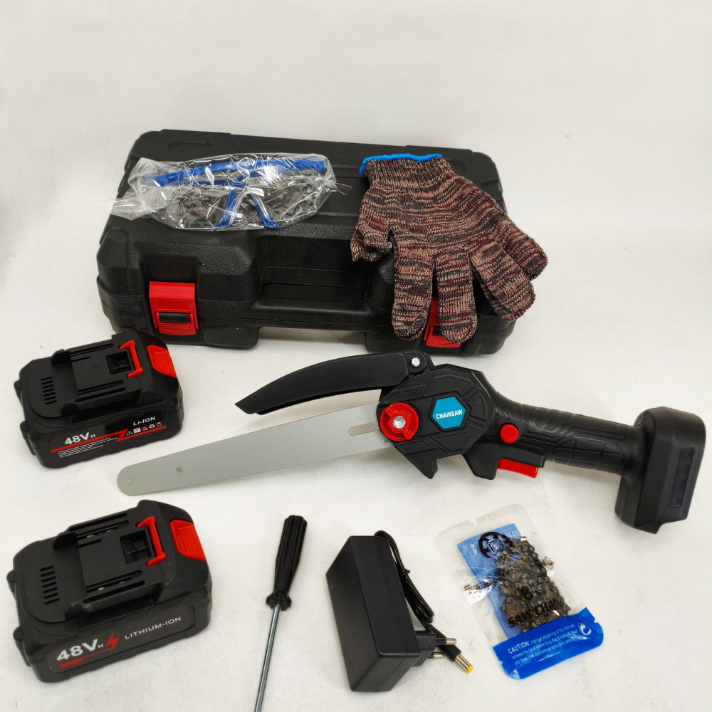 Акумуляторна пила з АКБ і зарядним, Електрична ланцюгова пила для чагарників для саду електрична IY-38 Львів - фото 3