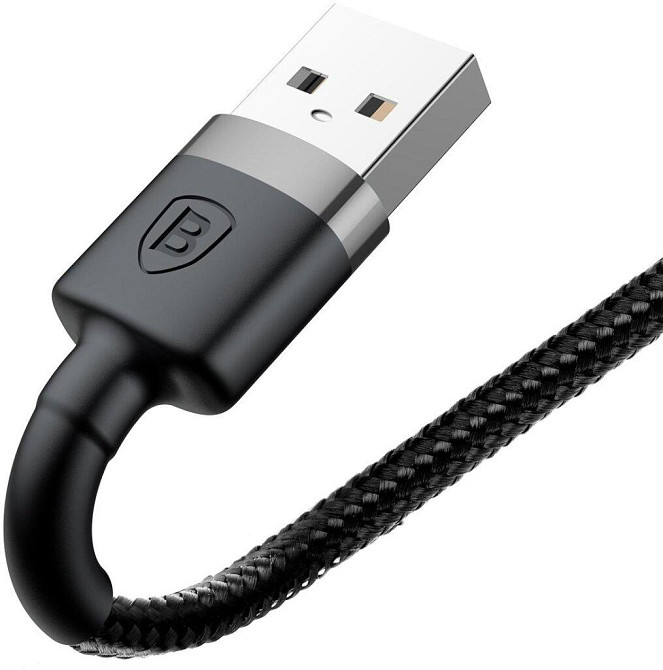 Кабель Baseus Cafule USB 2.0 to Lightning 1.5A 2M Чорний/Сірий (CALKLF-CG1) Київ - фото 3
