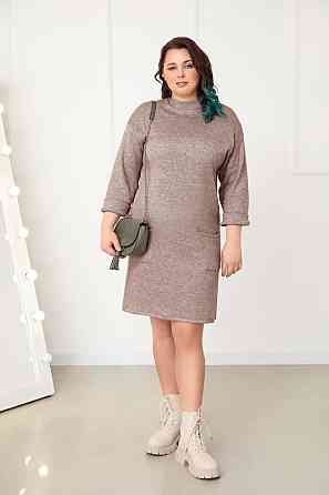 Тепла сукня з двосторонньої ангори "Debra" оптом | Батал Київ
