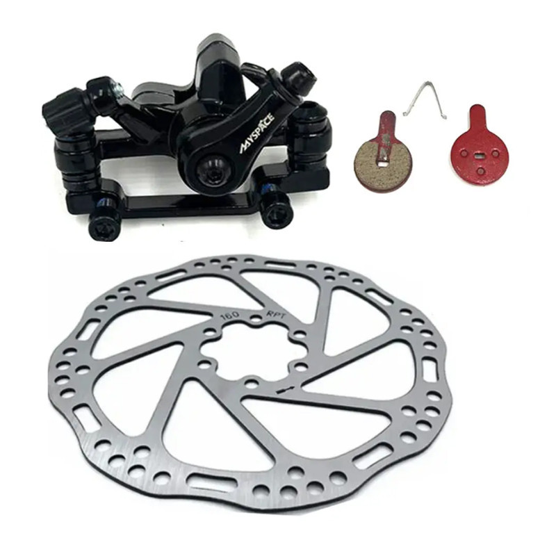 Набір для передніх гальм велосипеда гальмівний диск 160 мм та супорт з колодками Бровари - фото 1