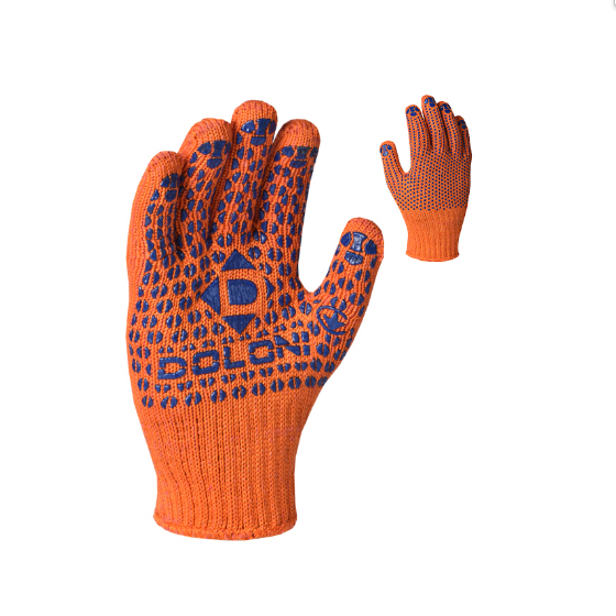Рукавички 584 трикотаж 280 текс з крапкою ПВХ клас 7 помаранчевий ДКГ Житомир - изображение 1