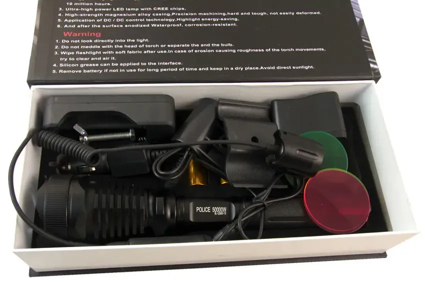 Светодиодный фонарь BL-2800-T6 50000W, тактический фонарь, фонарь с кнопкой Коломия - фото 7