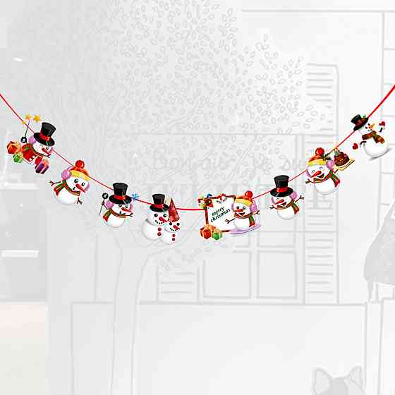 Новогодняя гирлянда Снеговики 280 см разноцветный Киев