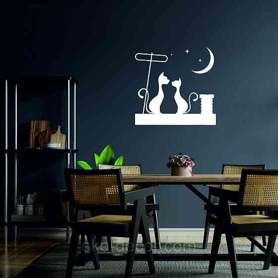 Декоративное настенное 3D Панно «Коты» Декор на стену с объемом 50*50 см, Белый Киев