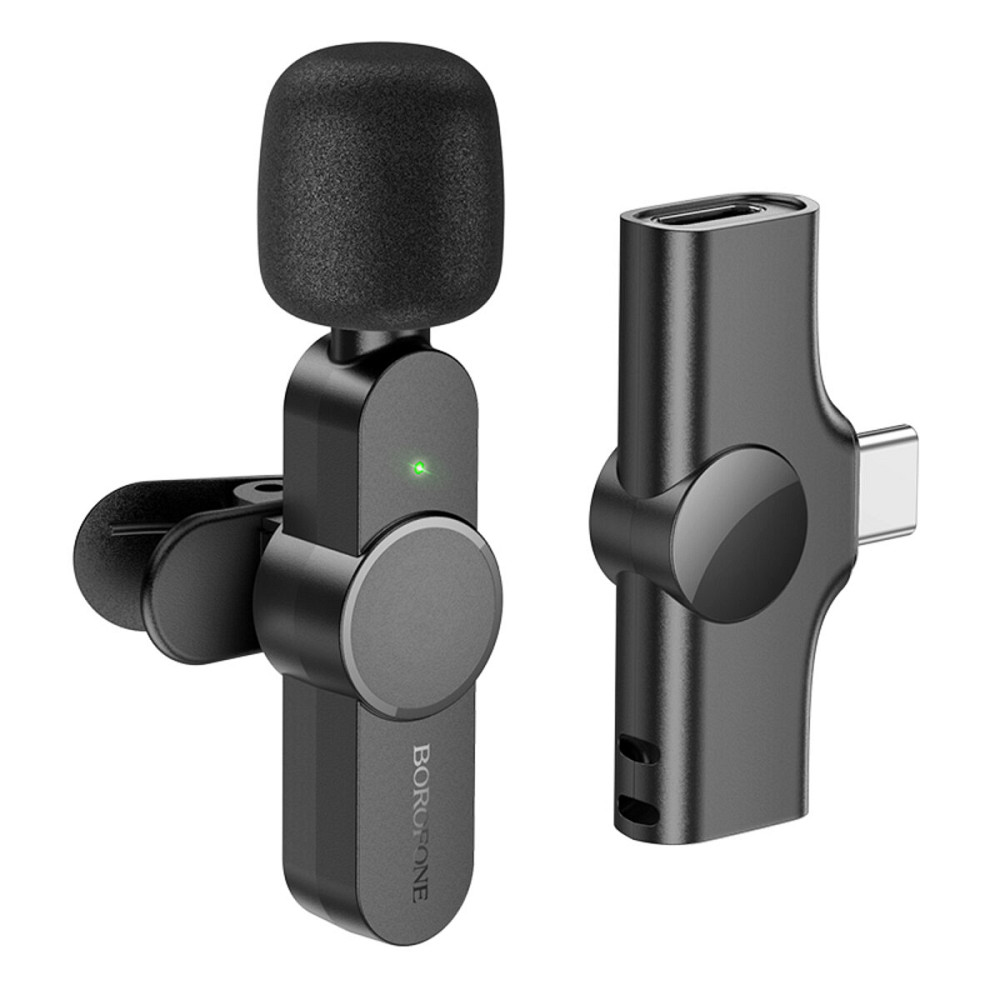 Мікрофон-петличка BOROFONE BFK12 Trophy lavalier wireless digital microphone Type-C Black (6941991106392) Київ - фото 1