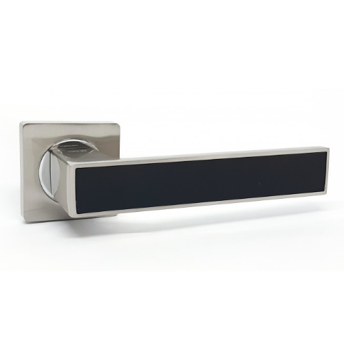 Ручка дверна на квадратній розетці R08.810 AL SN/CP-black KEDR Житомир - фото 1