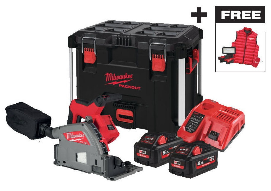 Пила дискова занурювальна акумуляторна безщіткова MILWAUKEE M18 FPS55MC-552P (+ заряд.пристрій, 2 акум., HD Одесса - изображение 2