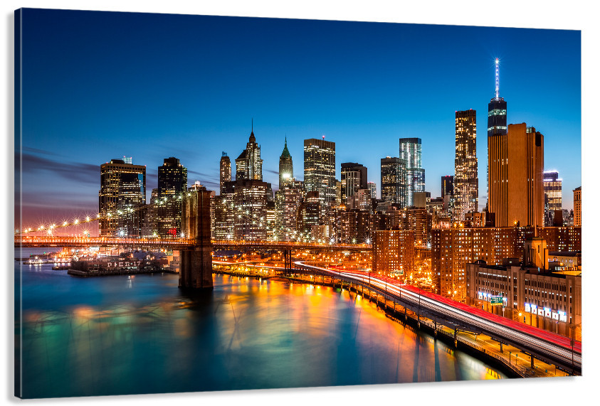 Картина полотно у вітальню / спальню  Міст в ночі   MLP_389 ( 60х30см ) 40x80 см Київ - фото 1