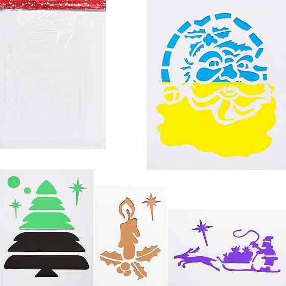 Набір новорічних трафаретів Babmi 6106-20/42 8 аркушів А3 Вінниця