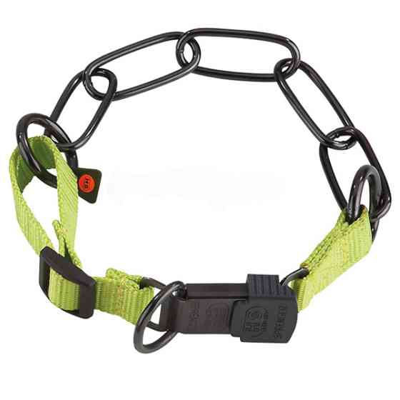 Sprenger Adjustable Collar with Assembly Chain СПРЕНГЕР РЕГУЛЬОВАНИЙ НАШИЙНИК з нейлоном для собак, довга ланка, воронована нержавіюча сталь Київ