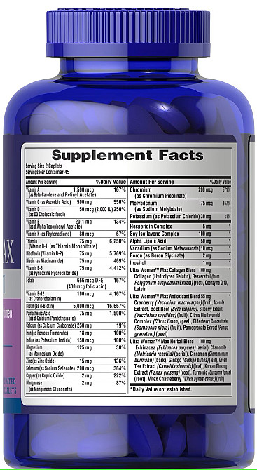 Мультивитамины для женщин Puritan's Pride Ultra Woman™ Max Daily Multivitamin 90 capl Луцк - изображение 2