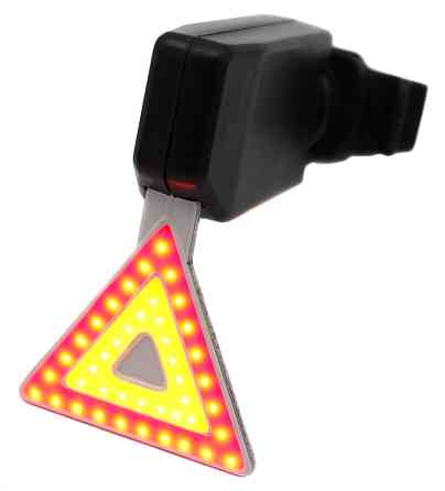 Велосипедний задній фонарик мигалка акумуляторний Трикутник 902 microUSB Дніпро