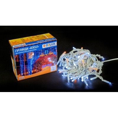 Гірлянда Delux ICICLE 100LED 2x0.7 м Жовтий flash Білий/Білий IP44 (90015181) Вінниця - фото 2