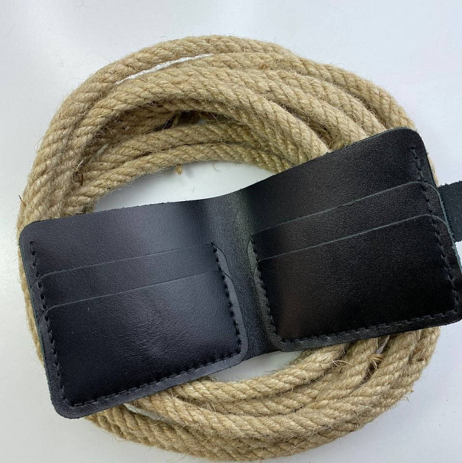 Гаманець шкіряний жіночий Біфолд Глянець Чорний маленький, стильний, модний, з відділеннями для карт та купюрMasterSem Київ - фото 7