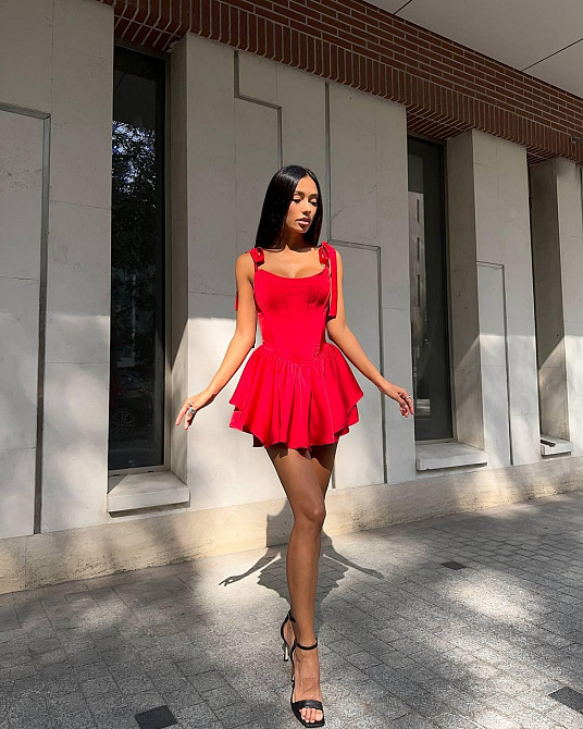 Жіноча романтична корсетна міні сукня королівський атлас Одеса - фото 4