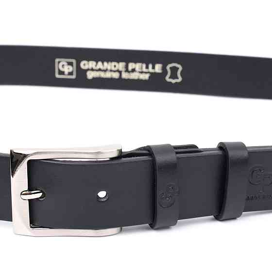 Брючный ремень для мужчин из натуральной кожи GRANDE PELLE 11674 Черный Киев