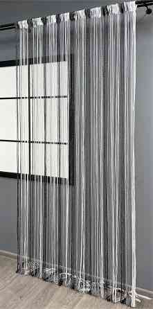 Шторы-нити с люрексом Черный с серо-белым 300х300см 1 шт (61-076) Киев