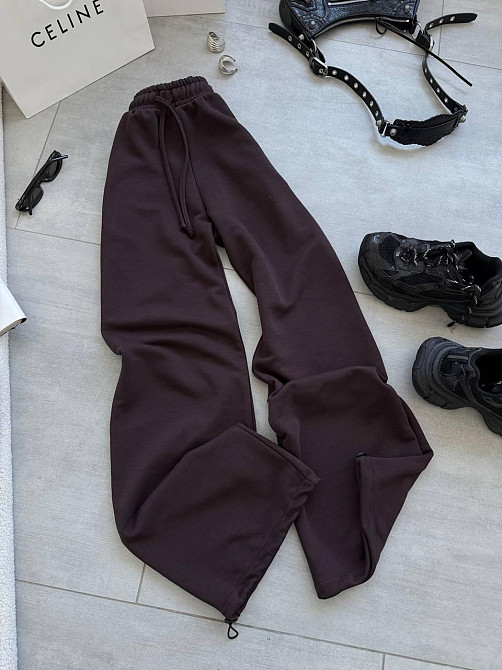 Женские базовые брюки - джоггеры турецкая петля пенье Шоколад Одесса - изображение 4