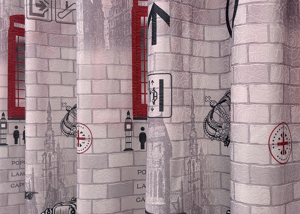 Комплект готових штор VR-Textil Фотоштори Лондон № 913ш Різнобарвний 150х270 см 2 шт (30-038) Київ - фото 7