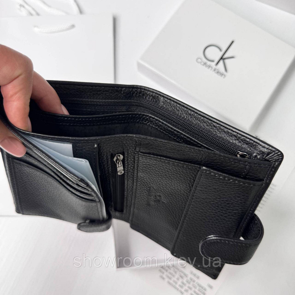 Шкіряний чоловічий брендовий гаманець на кнопці Ск (6602) Київ - фото 10