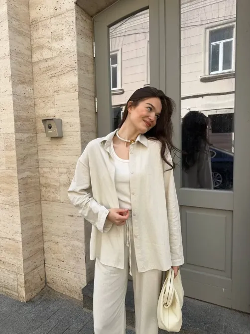 Стильный женский костюм изо льна - удобный комплект на теплое время года. Одесса - изображение 13