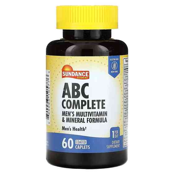 Мультивітамінно-мінеральний комплекс для чоловіків Sundance Vitamins ABC Complete Men's Multivitamin &amp; Mineral Formula, 60 Coated Caplets Луцьк