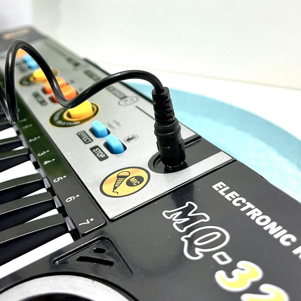 Синтезатор дитячий з мікрофоном 24 мелодії регулювання гучності Чорний (MQ 3201) Чернигов - изображение 4