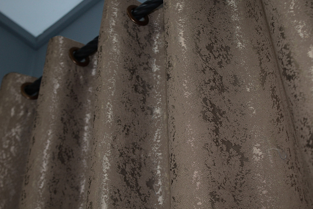 Комплект штор на люверсах VR-Textil Льон мармур Pavliani № 1372ш 150х250 см 2 шт Какао (37-0053) Київ - фото 8