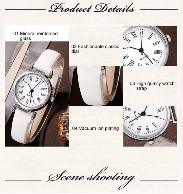 Подарочный набор для женщин Сердце наручные часы браслет ожерелье серьги без подарочной коробки белый Киев - изображение 9