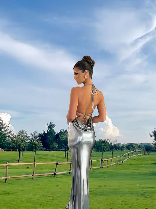 Платье блестящее женское серебристый М Киев - изображение 3