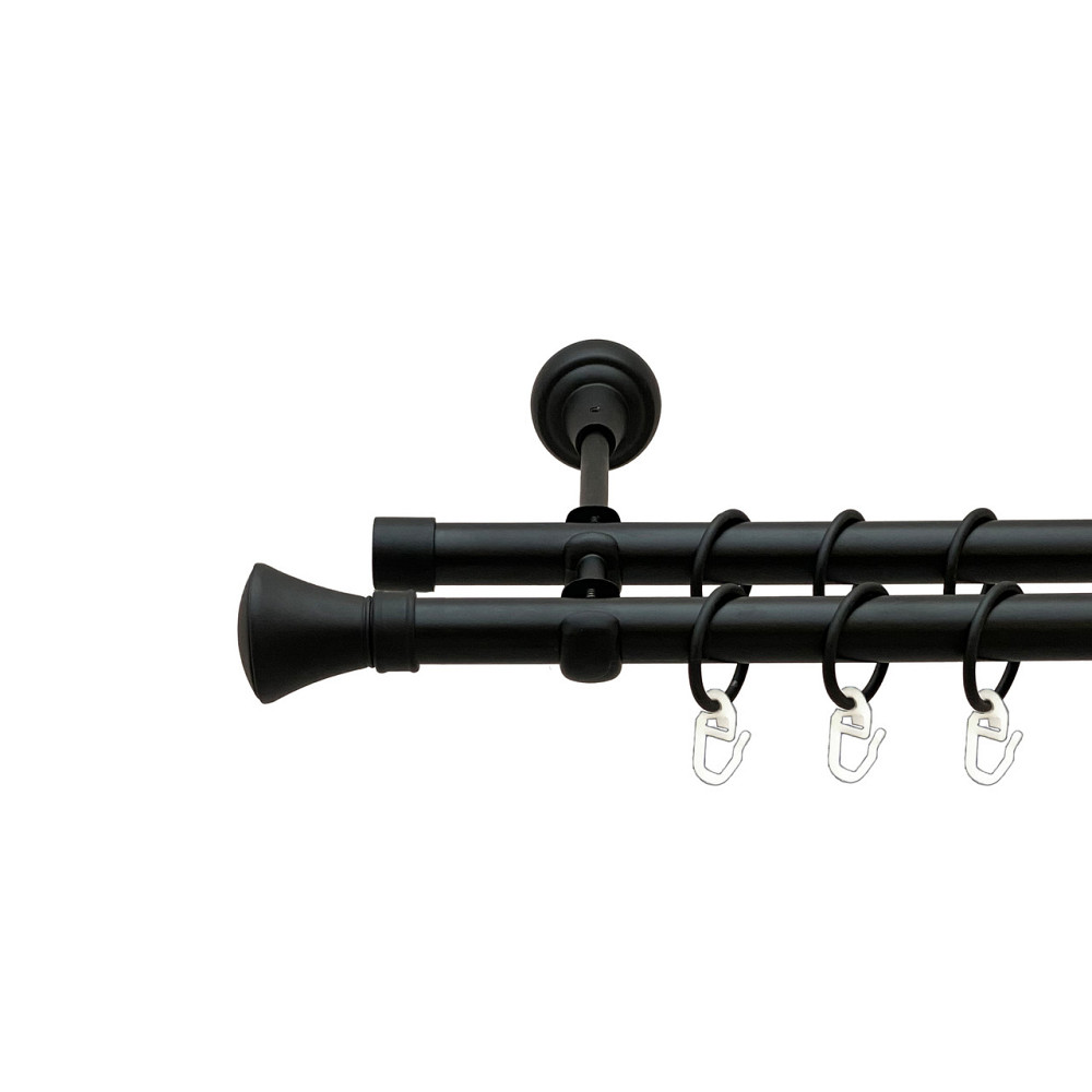 Карниз Orvit Люксор металевий дворядний відкритий Чорний Оксамит 19\19 мм 300 см (00-00007010) Львов - изображение 1