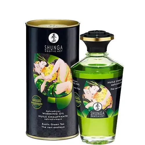 Органічна розігрівальна олія Shunga Aphrodisiac Warming Oil – Exotic green tea (100 мл) без цукру Львів