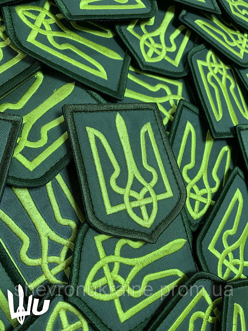 Шеврон Герб Украины (Форма щит. На липучке) Размер 8x6см Киев - изображение 3