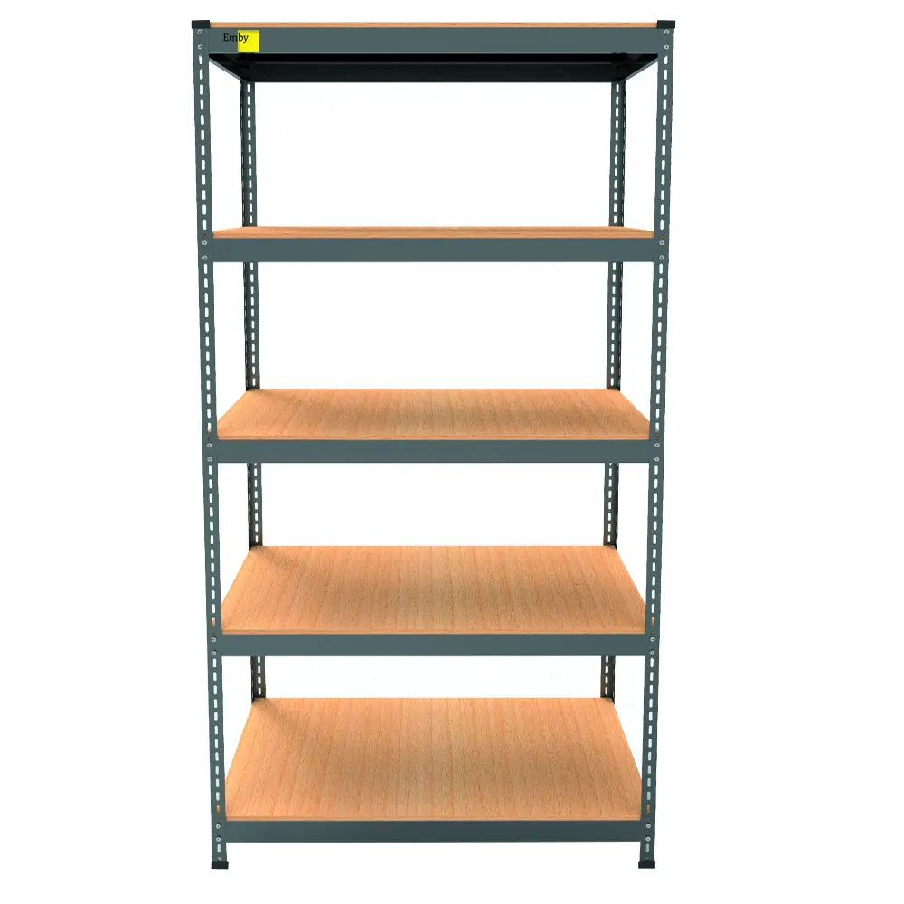 Металлический стеллаж Emby Light Series (размер 1800х900x450мм) 5 полок ДСП до 100кг Черный Киев - изображение 3