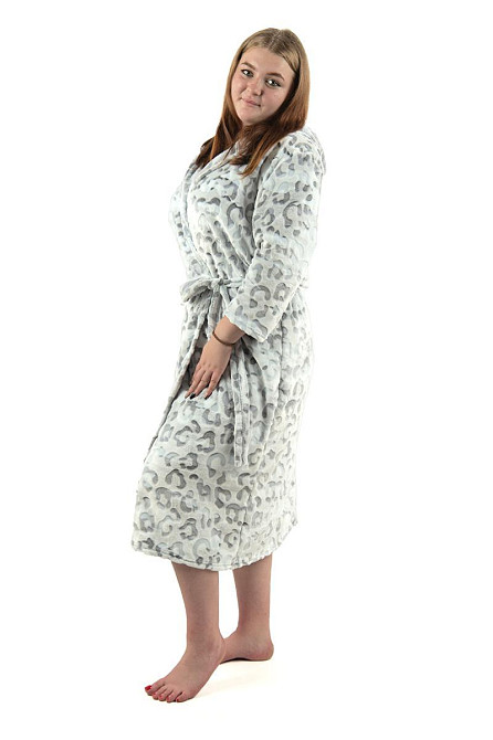 Халат женский теплий  Снежный барс, серый меланж Киев - изображение 1