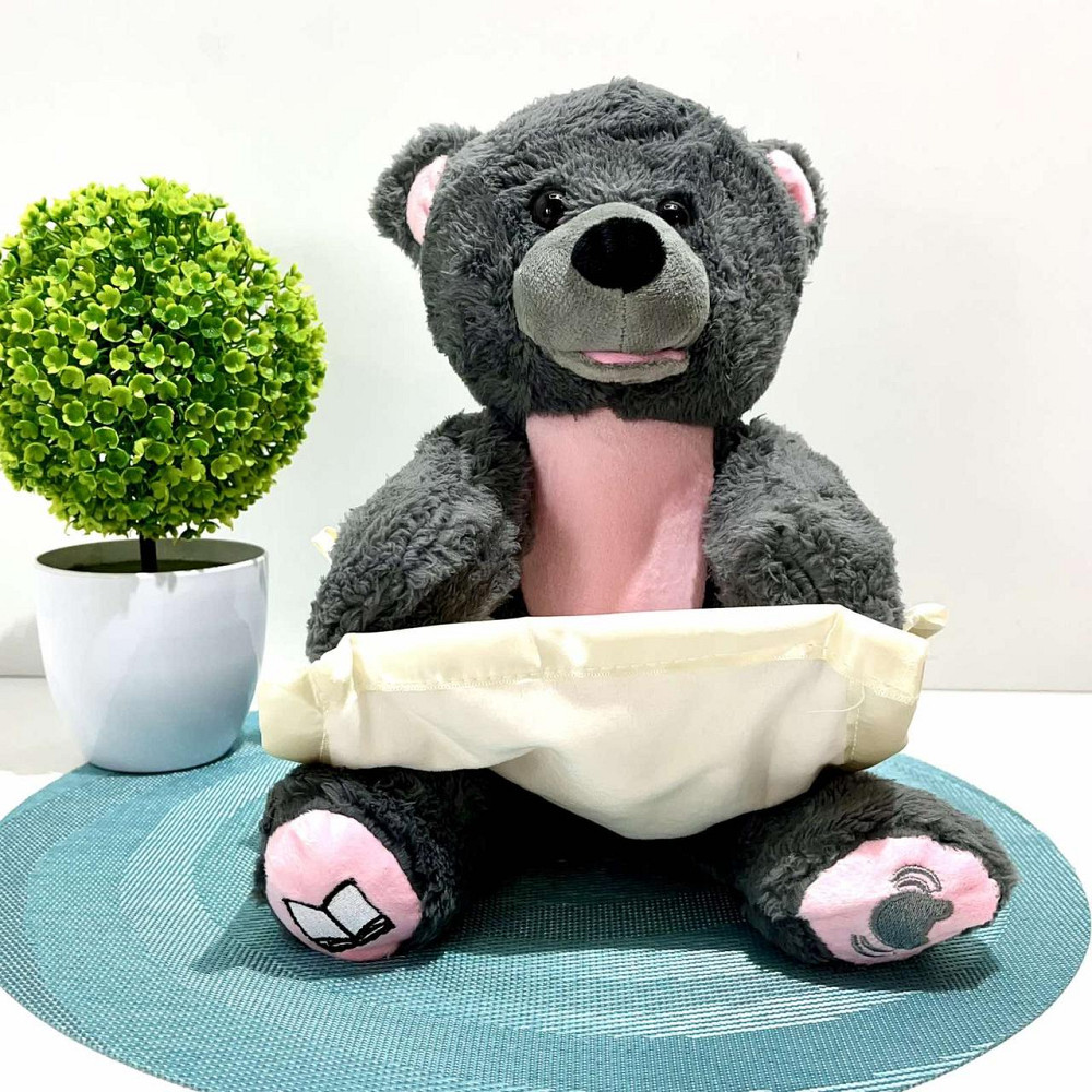 Ведмедик казкар інтерактивний грає в хованки розповідає казки Сірий (M 5843 I UA) Чернігів - фото 1