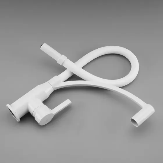 Смеситель для кухни с гибким изливом Frap F4552-8 белый Киев