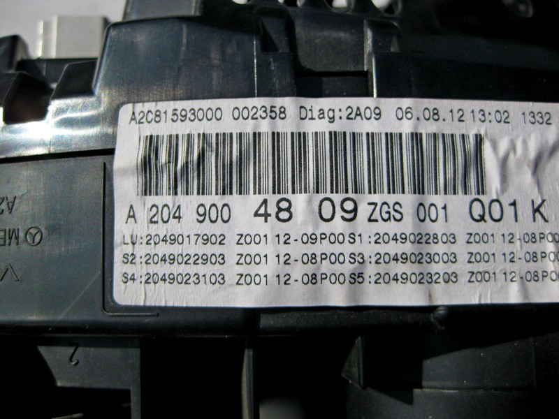 Mercedes-Benz  A2049004809 Щиток - панель приладів дизель в милях без скла C-Class W204 USA Одесса - изображение 3