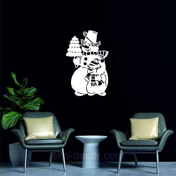 Декоративное настенное Панно «Снеговик», Декор на стену 70*45 см Киев