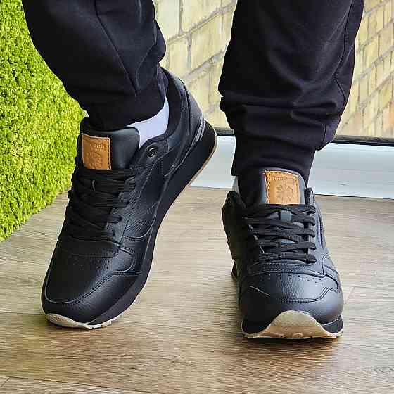 Чоловічі Термо Кросівки Reebok Classic Чорні Зимові Рибок Шкіряні (розміри: 45) - 76-2 Дніпро