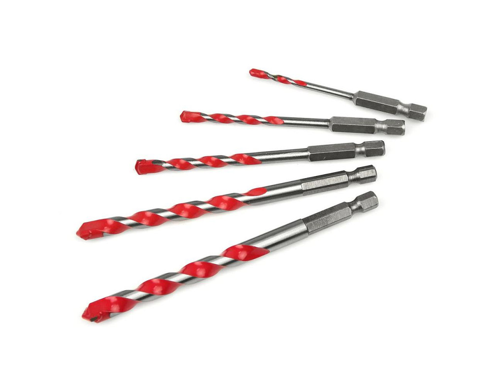 Свердла бетону "GeKo" з хвостовиком для шуруповерта Hex E6,3 (1/4") комплект  5 шт.  4 - 10 мм Киев - изображение 1