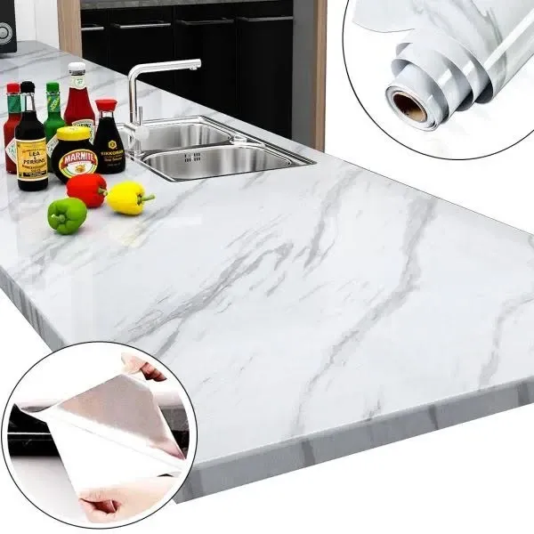 Универсальная самоклеящаяся пленка 3м х 60см Белый мрамор для мебели, стен, декора и ремонта Одесса - изображение 1