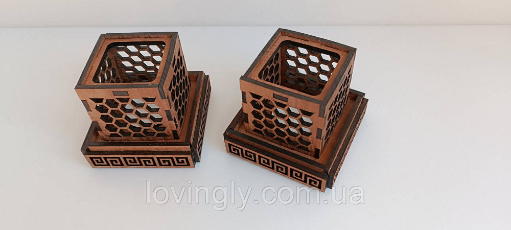 Деревянный подсвечник из акации для чайной свечи. Ирпень - изображение 9