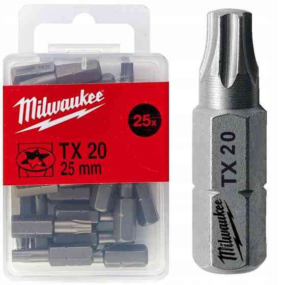 Біта MILWAUKEE, TX20, 25мм, (25шт), пластикова коробка Одесса